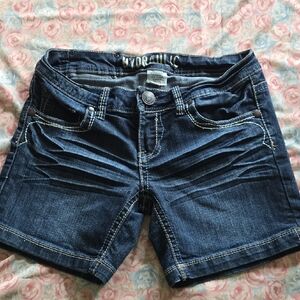 Hydraulic Dark Blue Jean Shorts for Kid's